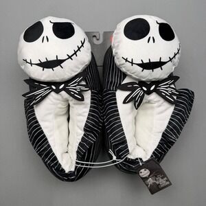 NWT Disney Nightmare Before Christmas Jack Skellington Slippers Adult Sz L 11-12